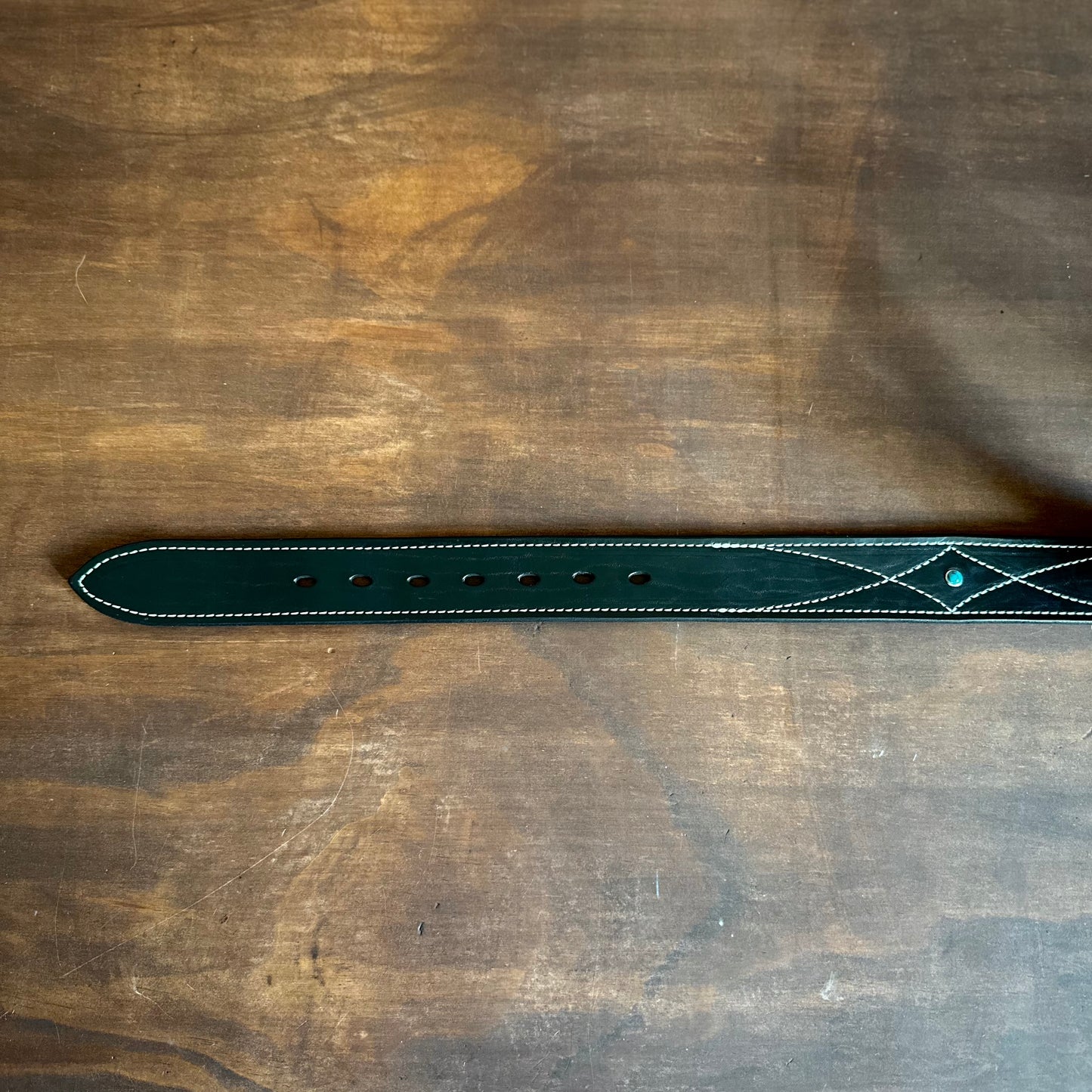 TURQUOISE STUDDED COWBOY BELT - Black